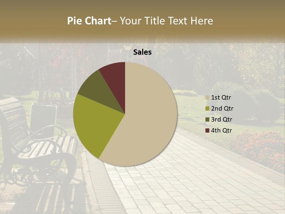 A Park Bench Sitting In The Middle Of A Walkway PowerPoint Template