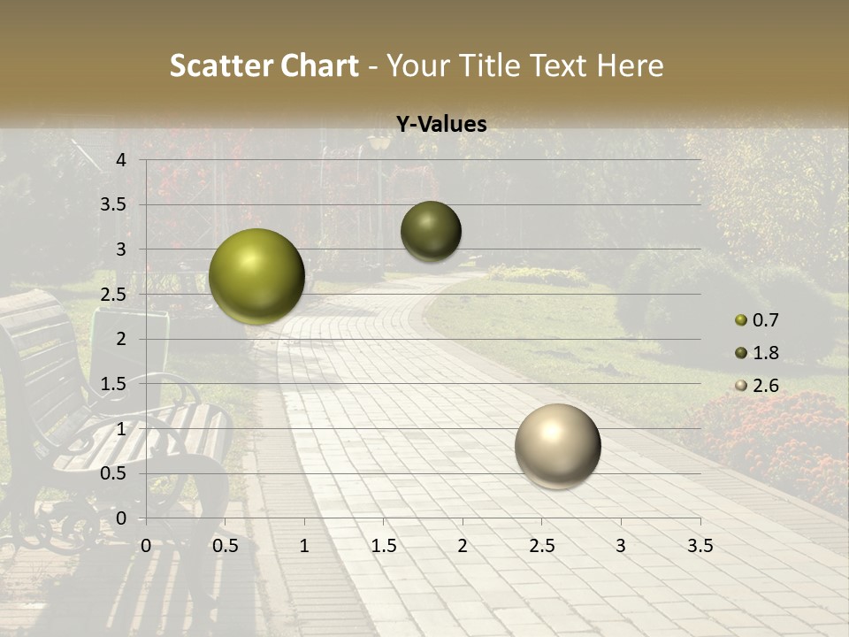 A Park Bench Sitting In The Middle Of A Walkway PowerPoint Template