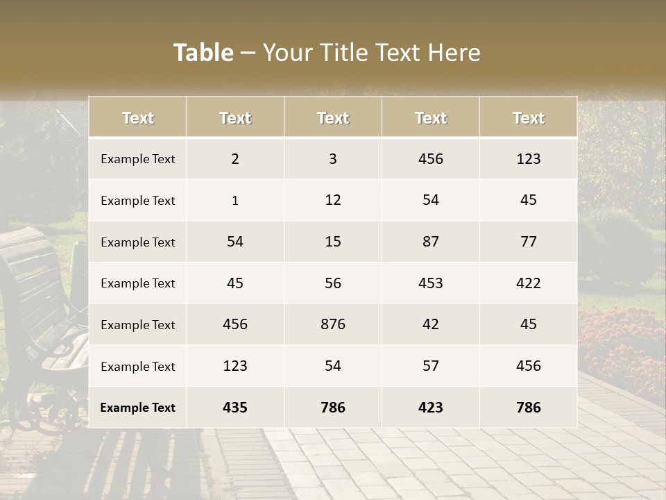 A Park Bench Sitting In The Middle Of A Walkway PowerPoint Template