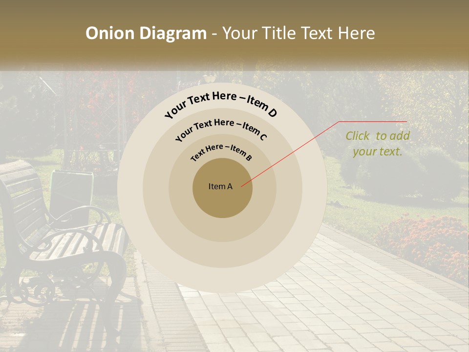 A Park Bench Sitting In The Middle Of A Walkway PowerPoint Template