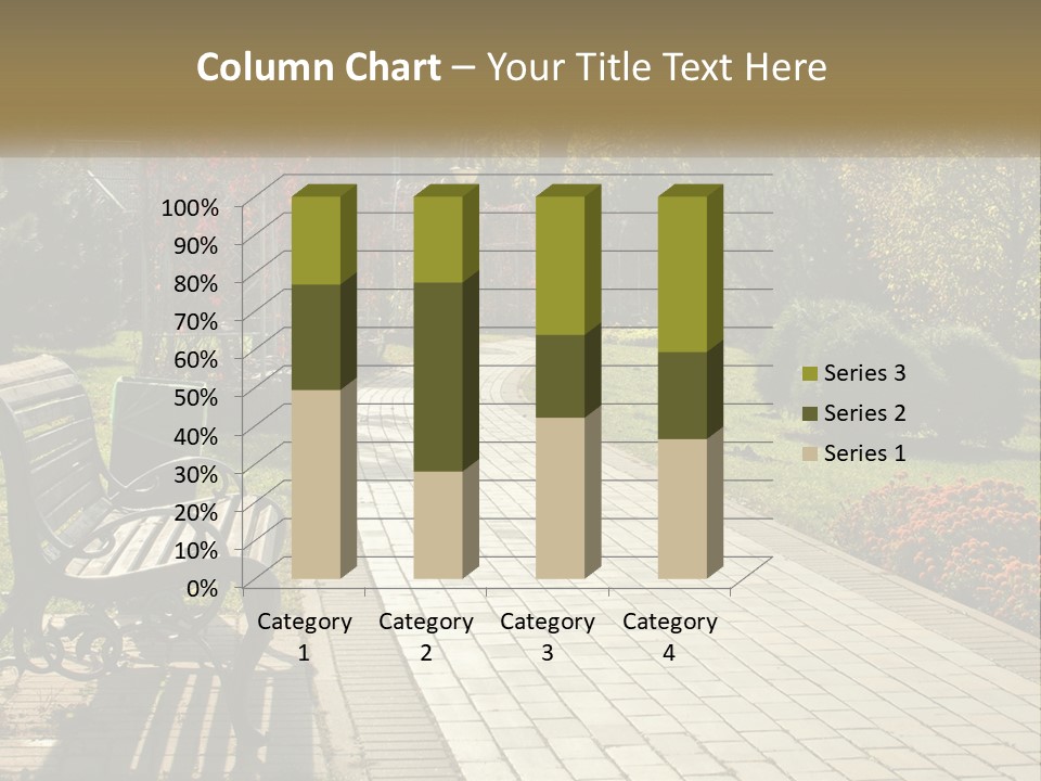 A Park Bench Sitting In The Middle Of A Walkway PowerPoint Template