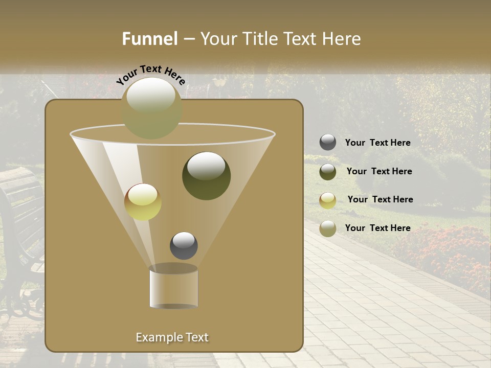 A Park Bench Sitting In The Middle Of A Walkway PowerPoint Template