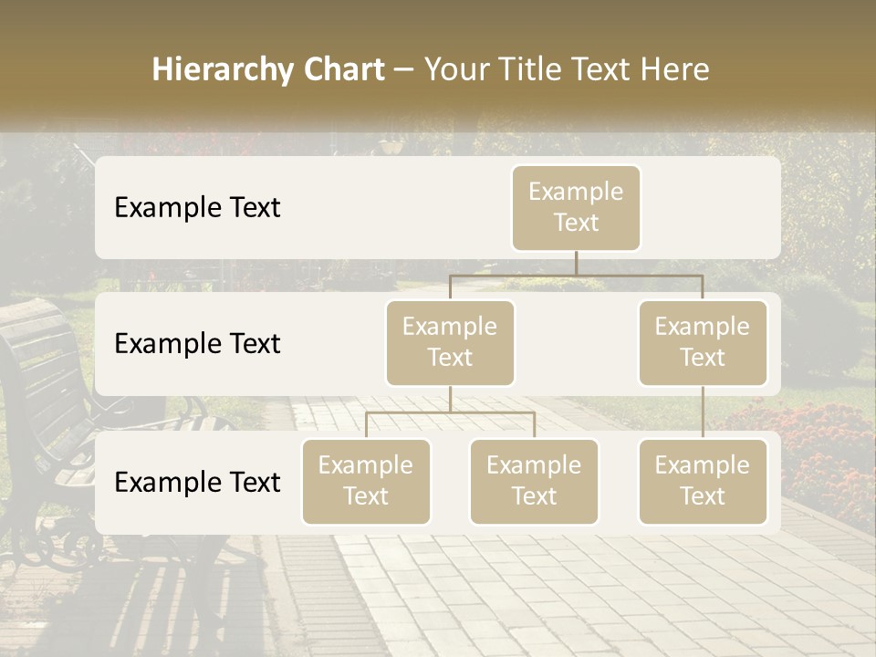A Park Bench Sitting In The Middle Of A Walkway PowerPoint Template