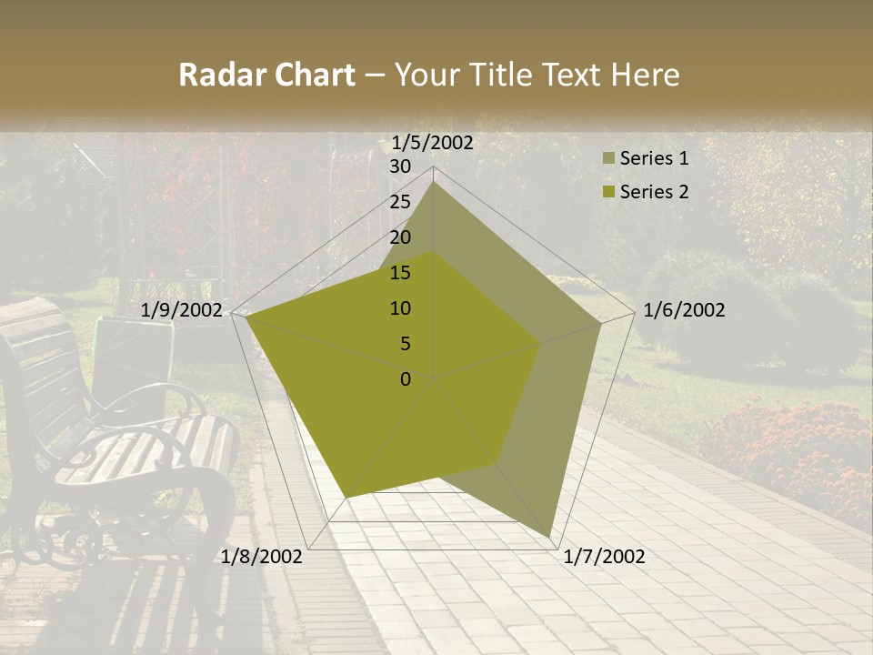 A Park Bench Sitting In The Middle Of A Walkway PowerPoint Template