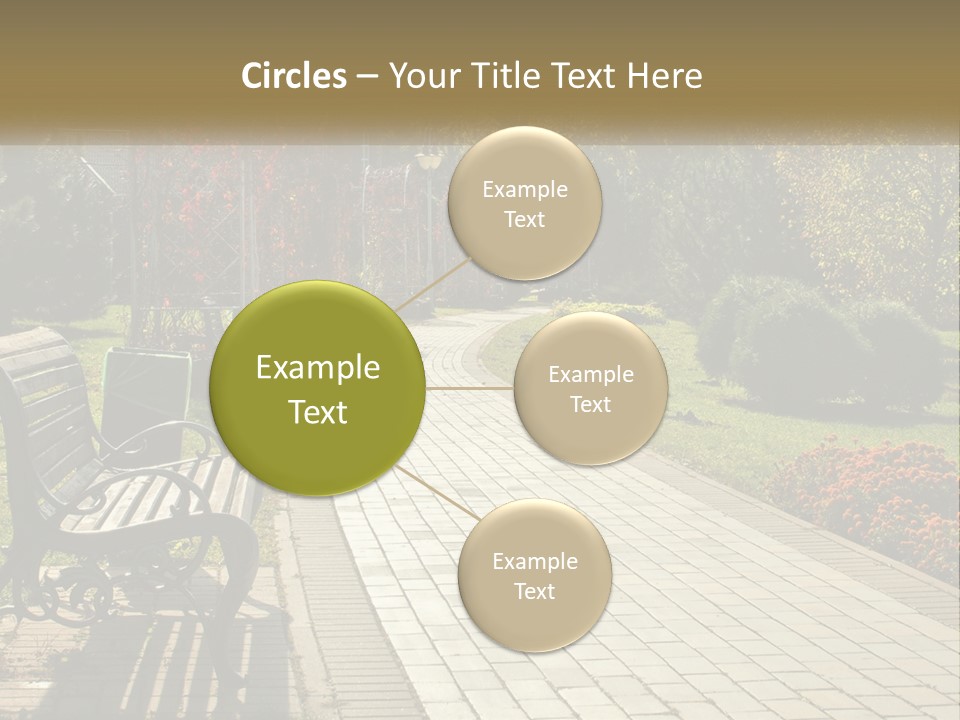 A Park Bench Sitting In The Middle Of A Walkway PowerPoint Template