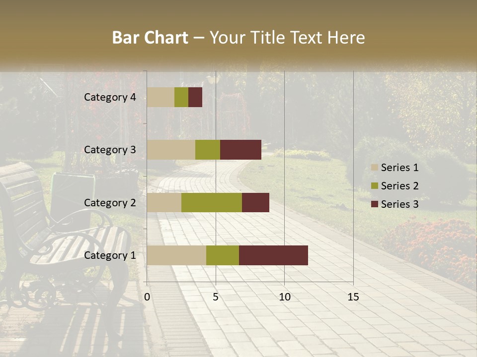 A Park Bench Sitting In The Middle Of A Walkway PowerPoint Template