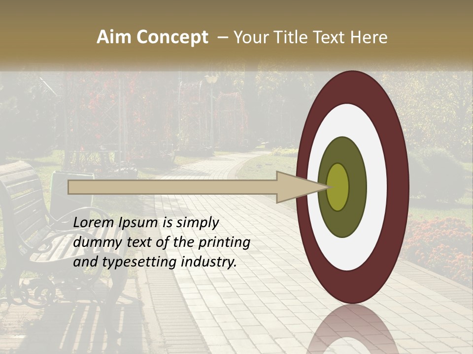 A Park Bench Sitting In The Middle Of A Walkway PowerPoint Template