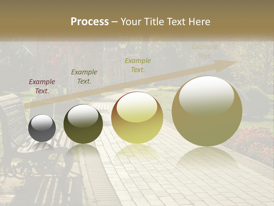 A Park Bench Sitting In The Middle Of A Walkway PowerPoint Template