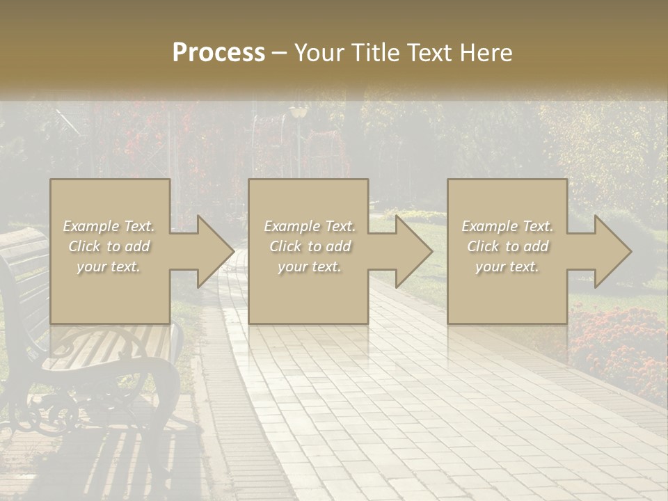 A Park Bench Sitting In The Middle Of A Walkway PowerPoint Template