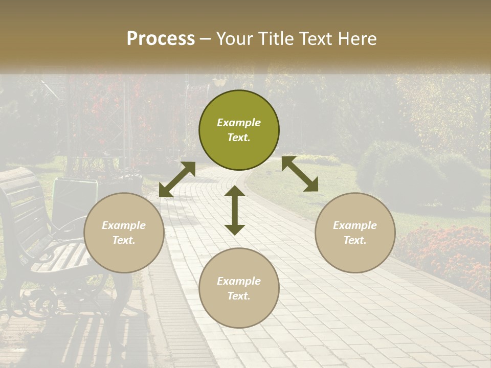 A Park Bench Sitting In The Middle Of A Walkway PowerPoint Template