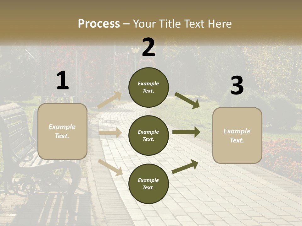 A Park Bench Sitting In The Middle Of A Walkway PowerPoint Template