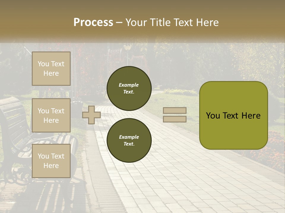 A Park Bench Sitting In The Middle Of A Walkway PowerPoint Template