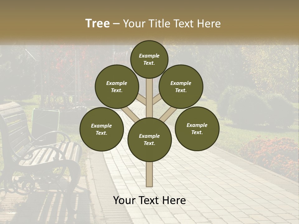 A Park Bench Sitting In The Middle Of A Walkway PowerPoint Template