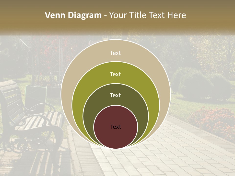 A Park Bench Sitting In The Middle Of A Walkway PowerPoint Template