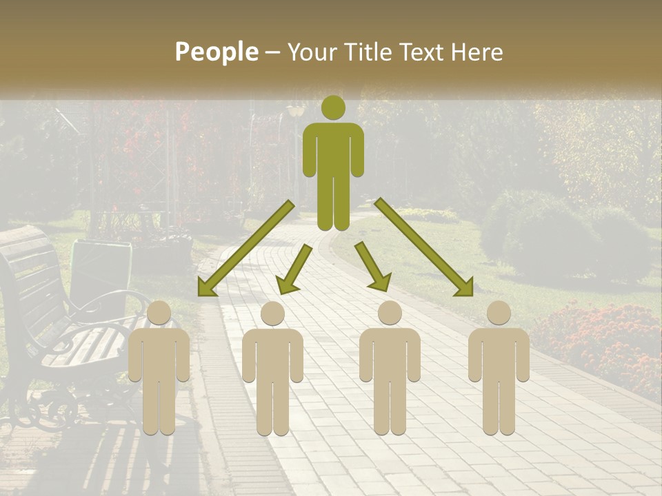 A Park Bench Sitting In The Middle Of A Walkway PowerPoint Template