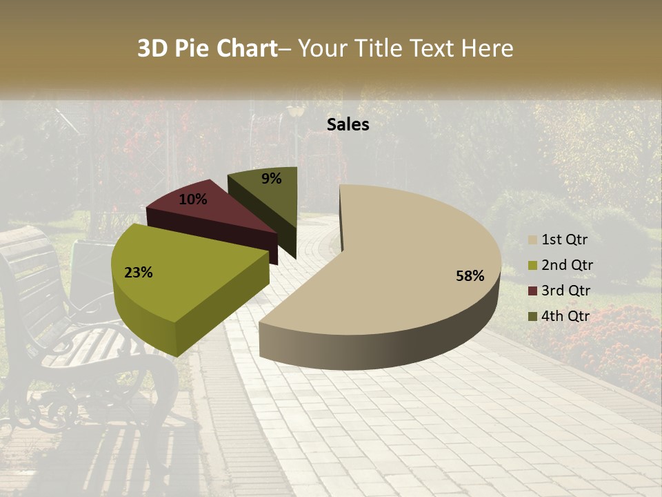 A Park Bench Sitting In The Middle Of A Walkway PowerPoint Template
