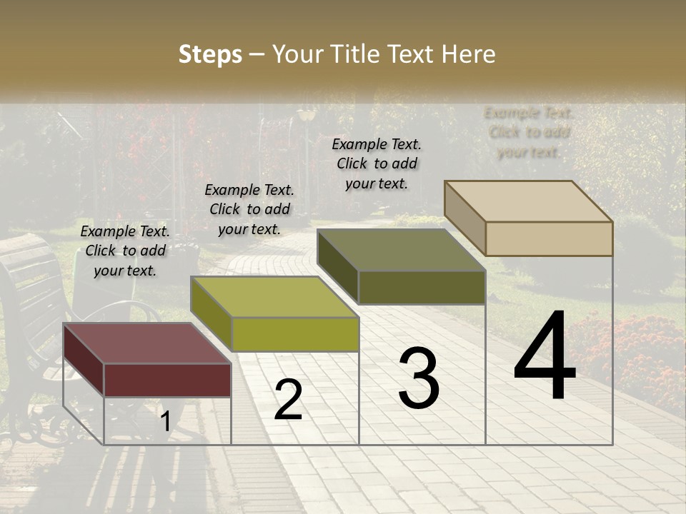 A Park Bench Sitting In The Middle Of A Walkway PowerPoint Template