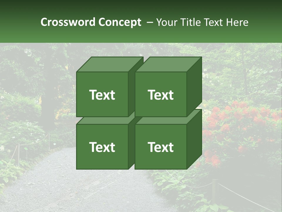 A Path In The Middle Of A Lush Green Park PowerPoint Template