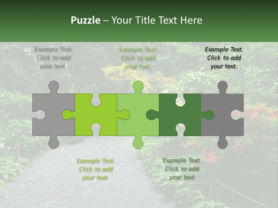 A Path In The Middle Of A Lush Green Park PowerPoint Template