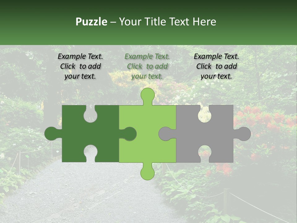 A Path In The Middle Of A Lush Green Park PowerPoint Template