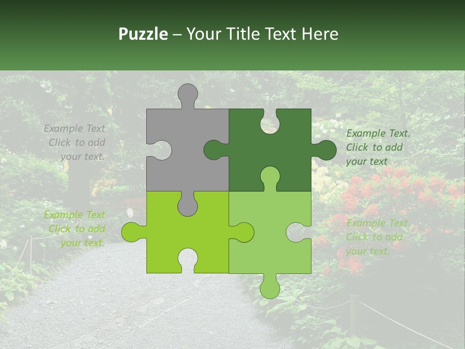 A Path In The Middle Of A Lush Green Park PowerPoint Template