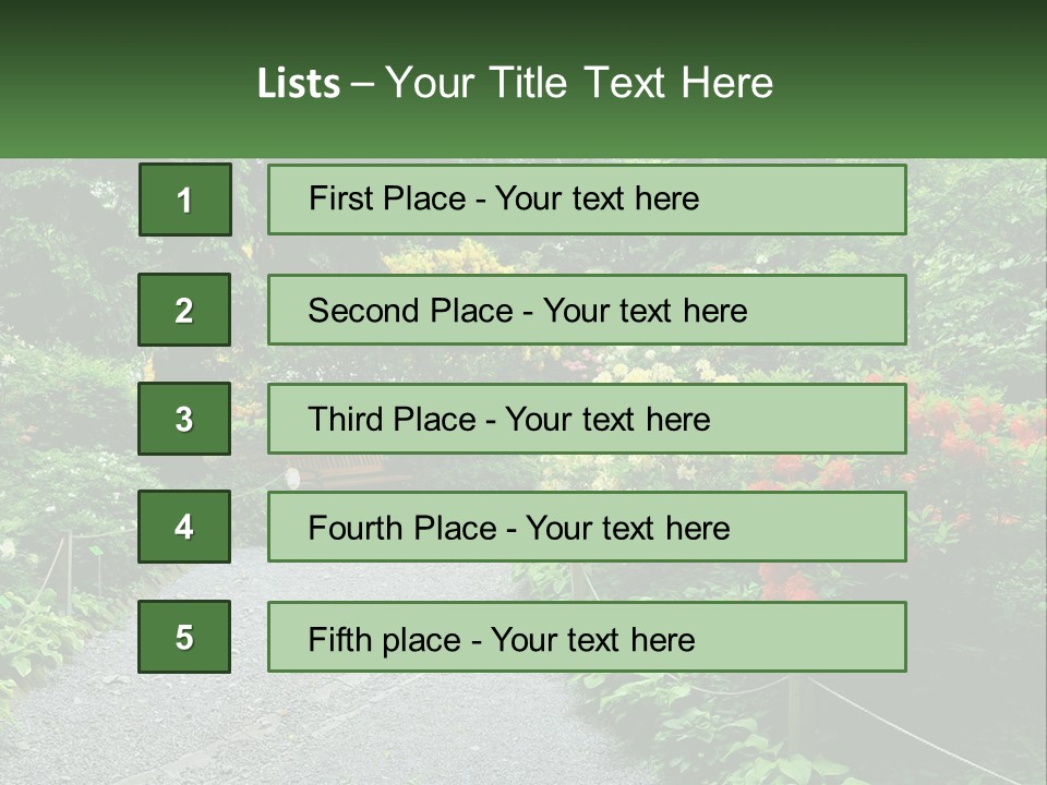 A Path In The Middle Of A Lush Green Park PowerPoint Template