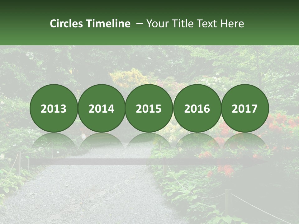A Path In The Middle Of A Lush Green Park PowerPoint Template