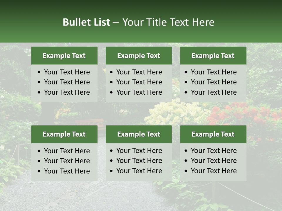 A Path In The Middle Of A Lush Green Park PowerPoint Template