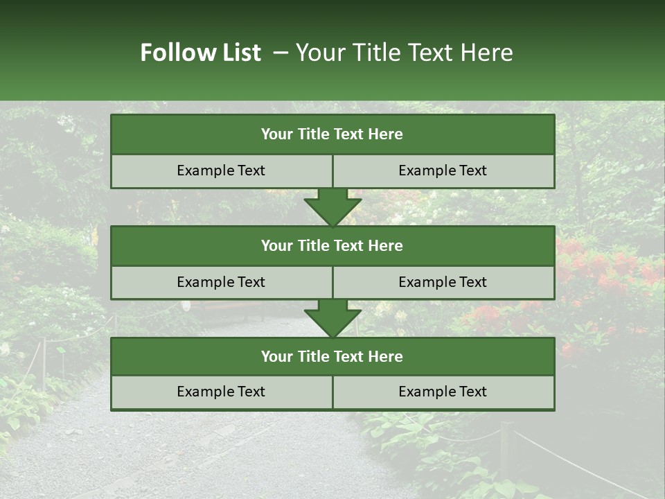 A Path In The Middle Of A Lush Green Park PowerPoint Template