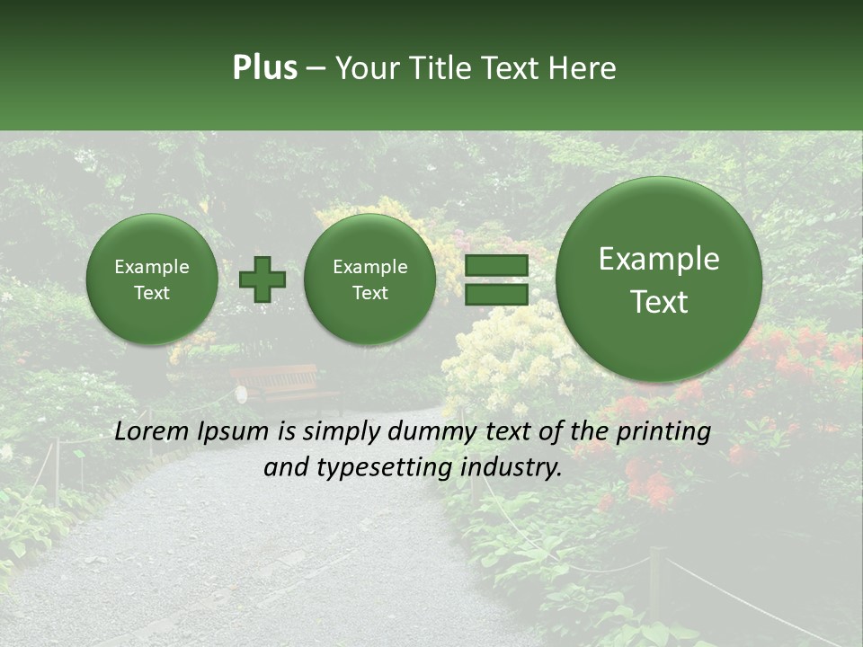 A Path In The Middle Of A Lush Green Park PowerPoint Template