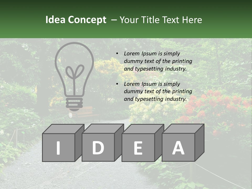 A Path In The Middle Of A Lush Green Park PowerPoint Template