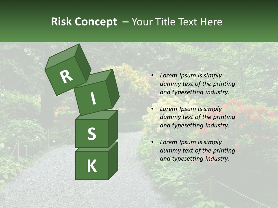 A Path In The Middle Of A Lush Green Park PowerPoint Template