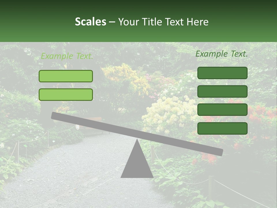 A Path In The Middle Of A Lush Green Park PowerPoint Template
