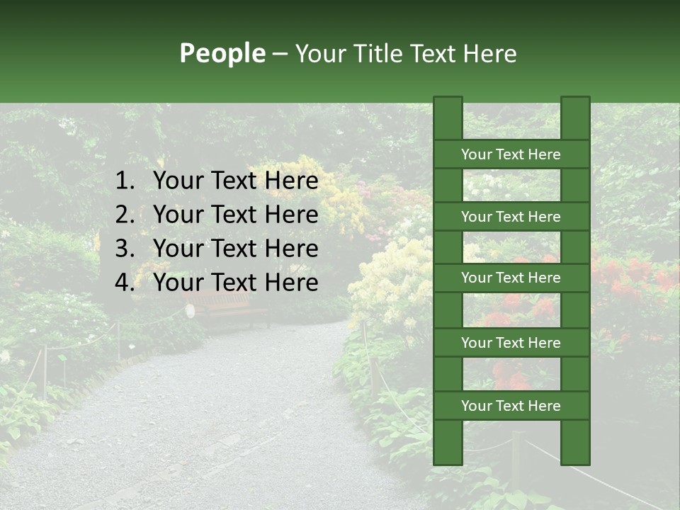 A Path In The Middle Of A Lush Green Park PowerPoint Template