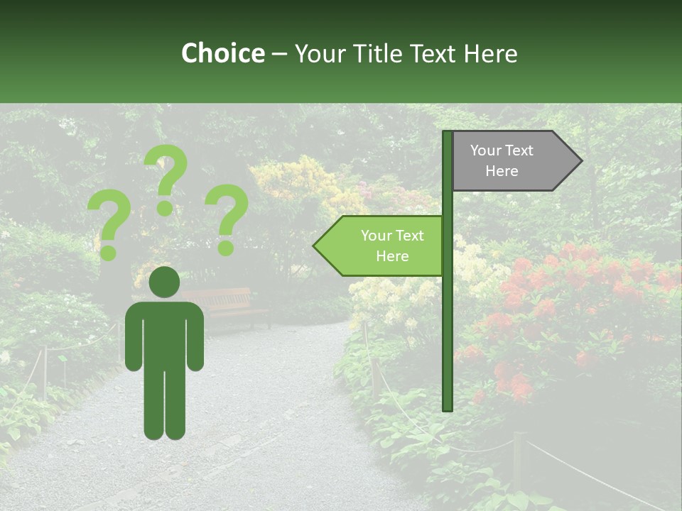 A Path In The Middle Of A Lush Green Park PowerPoint Template