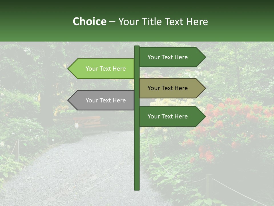 A Path In The Middle Of A Lush Green Park PowerPoint Template
