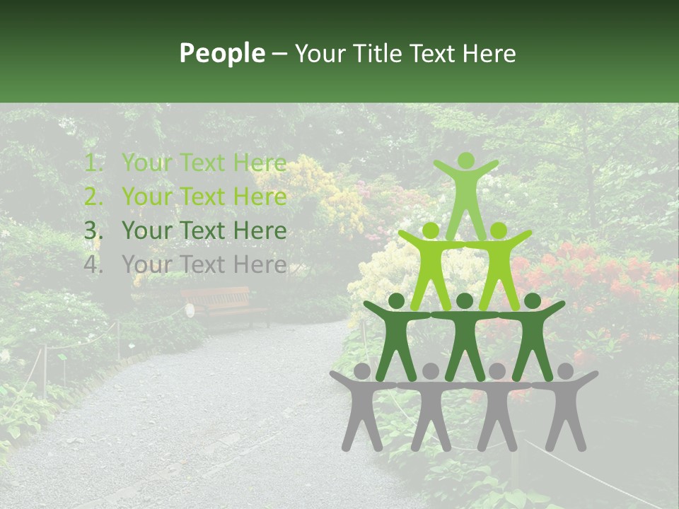 A Path In The Middle Of A Lush Green Park PowerPoint Template