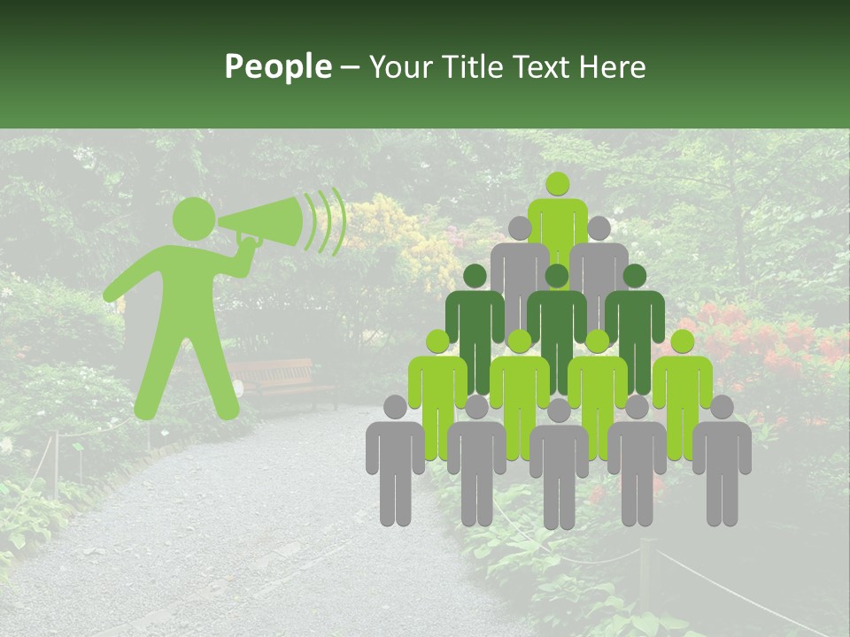 A Path In The Middle Of A Lush Green Park PowerPoint Template