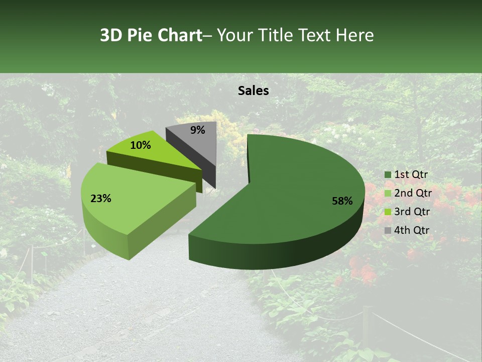 A Path In The Middle Of A Lush Green Park PowerPoint Template