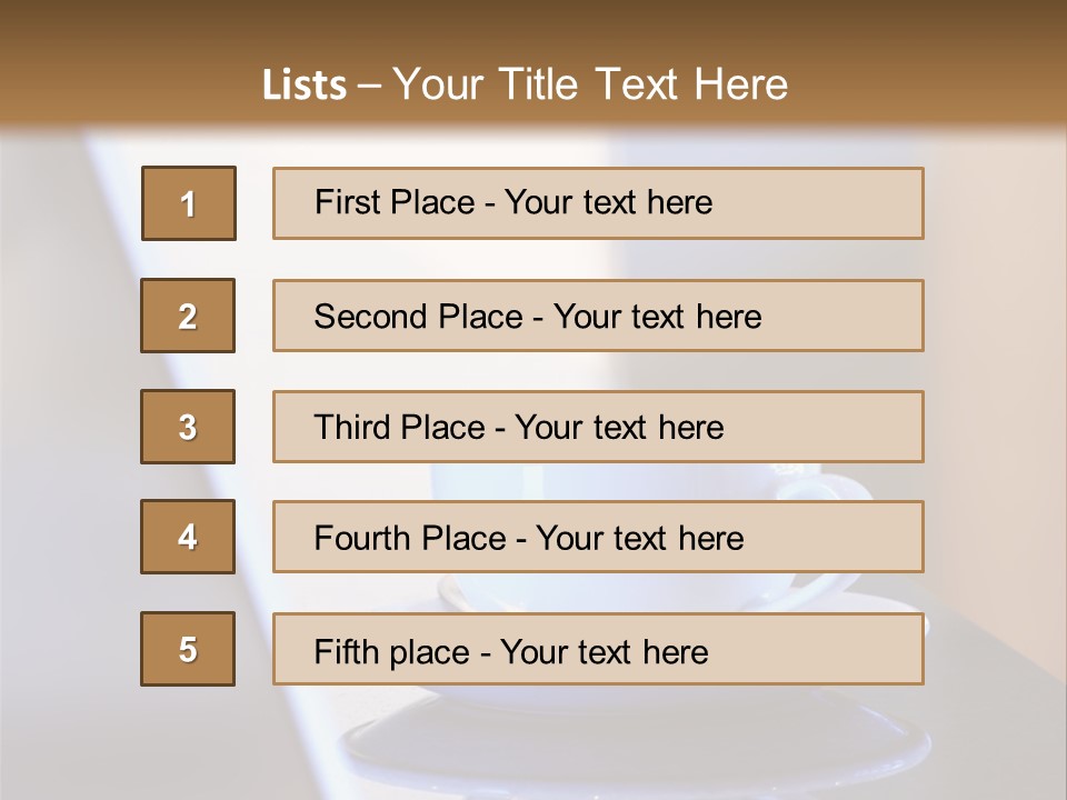 A Cup Of Coffee On A Table Next To A Laptop PowerPoint Template