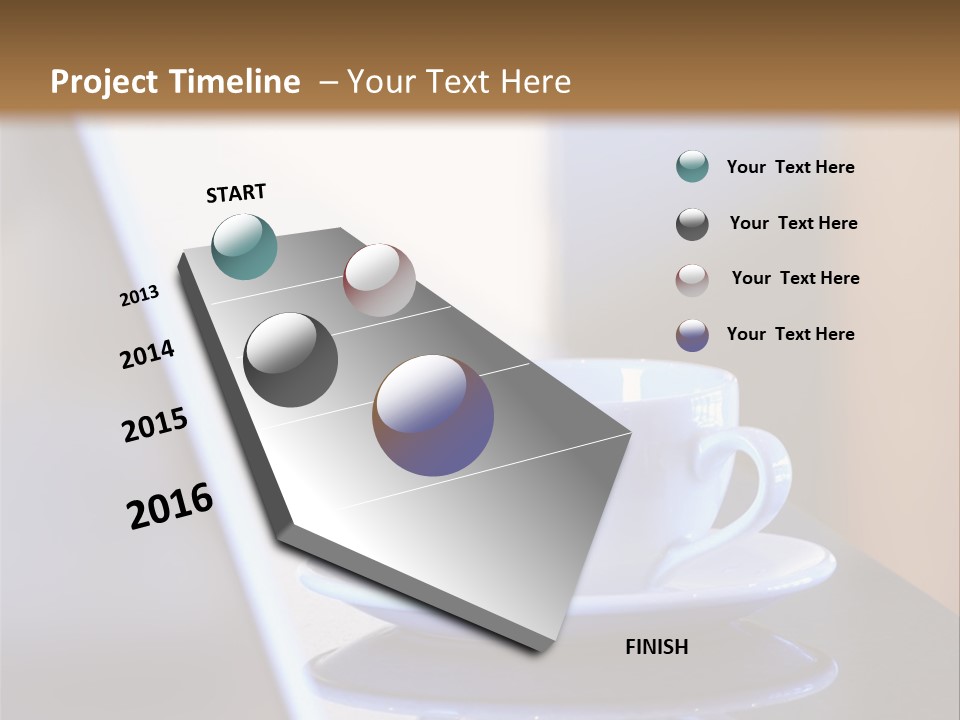 A Cup Of Coffee On A Table Next To A Laptop PowerPoint Template