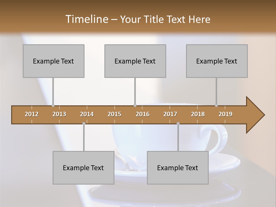 A Cup Of Coffee On A Table Next To A Laptop PowerPoint Template