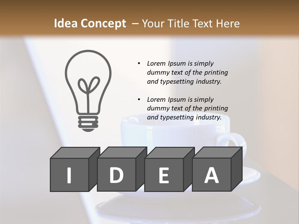 A Cup Of Coffee On A Table Next To A Laptop PowerPoint Template