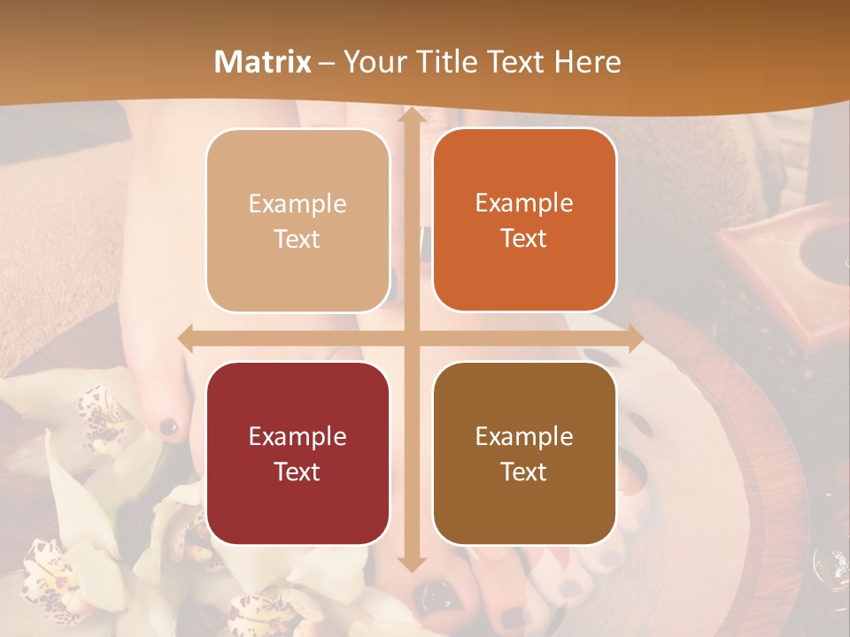 A Woman's Feet On A Plate With Flowers On It PowerPoint Template