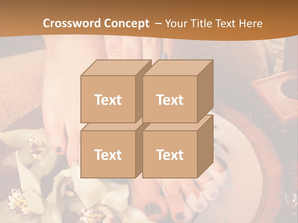 A Woman's Feet On A Plate With Flowers On It PowerPoint Template