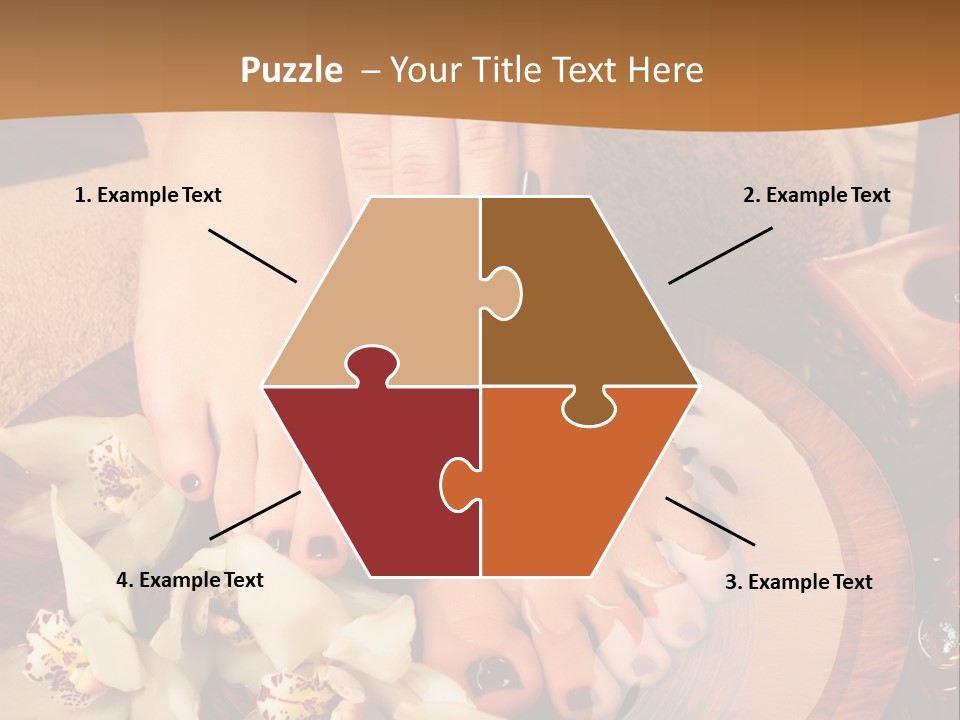 A Woman's Feet On A Plate With Flowers On It PowerPoint Template