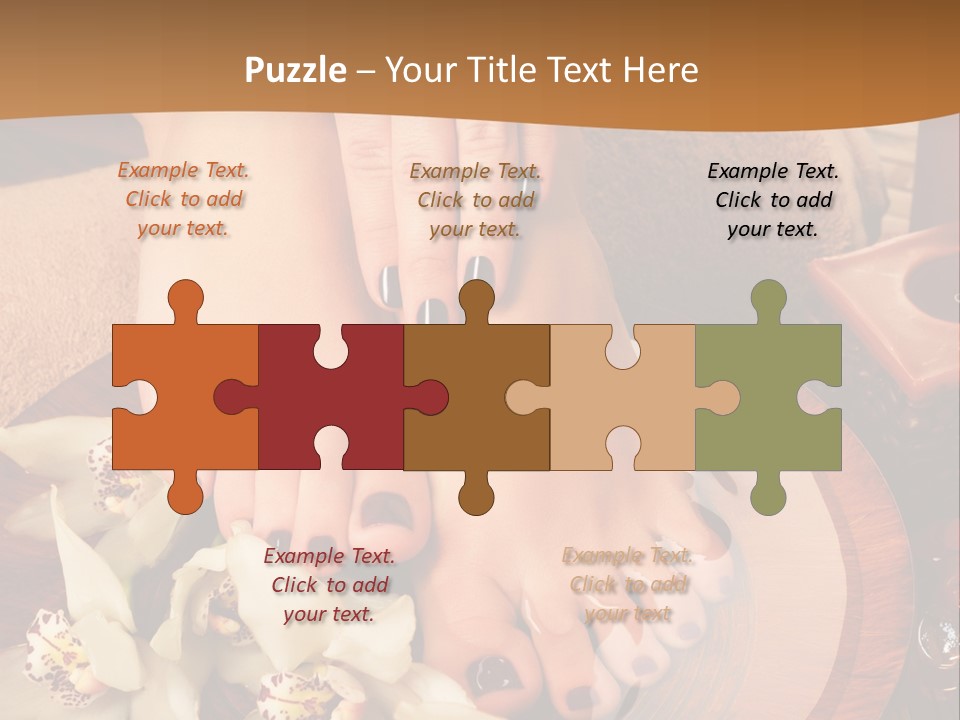 A Woman's Feet On A Plate With Flowers On It PowerPoint Template