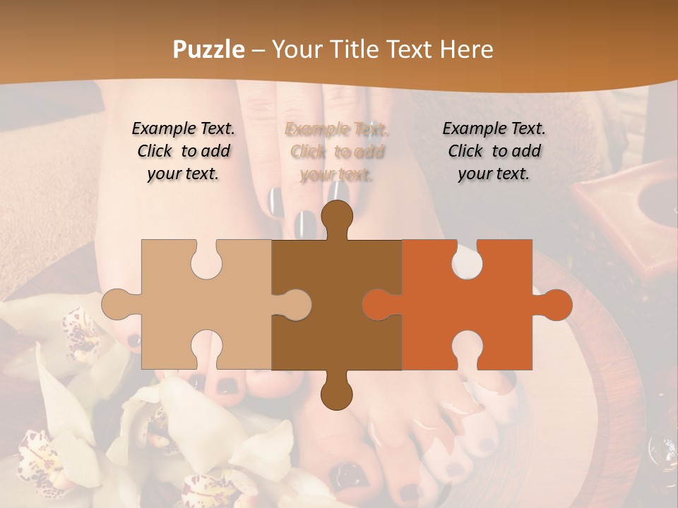 A Woman's Feet On A Plate With Flowers On It PowerPoint Template