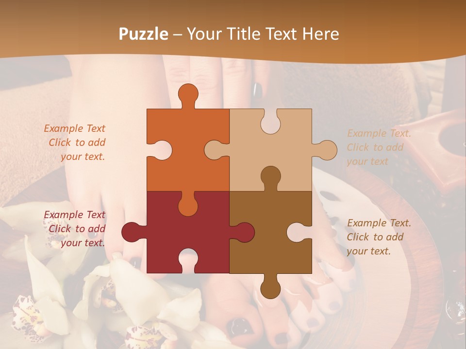 A Woman's Feet On A Plate With Flowers On It PowerPoint Template