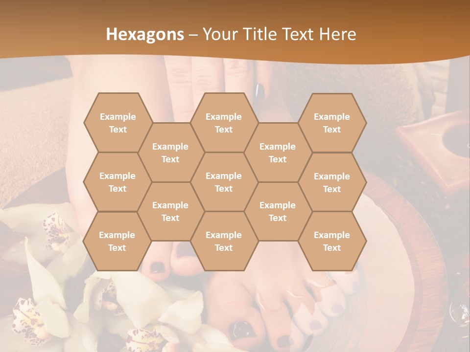 A Woman's Feet On A Plate With Flowers On It PowerPoint Template